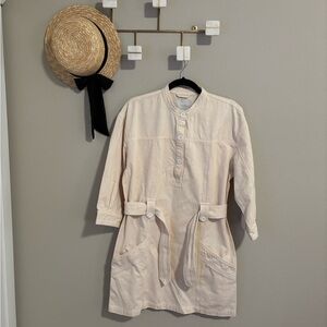 Joie Cream Button Front Dress Small